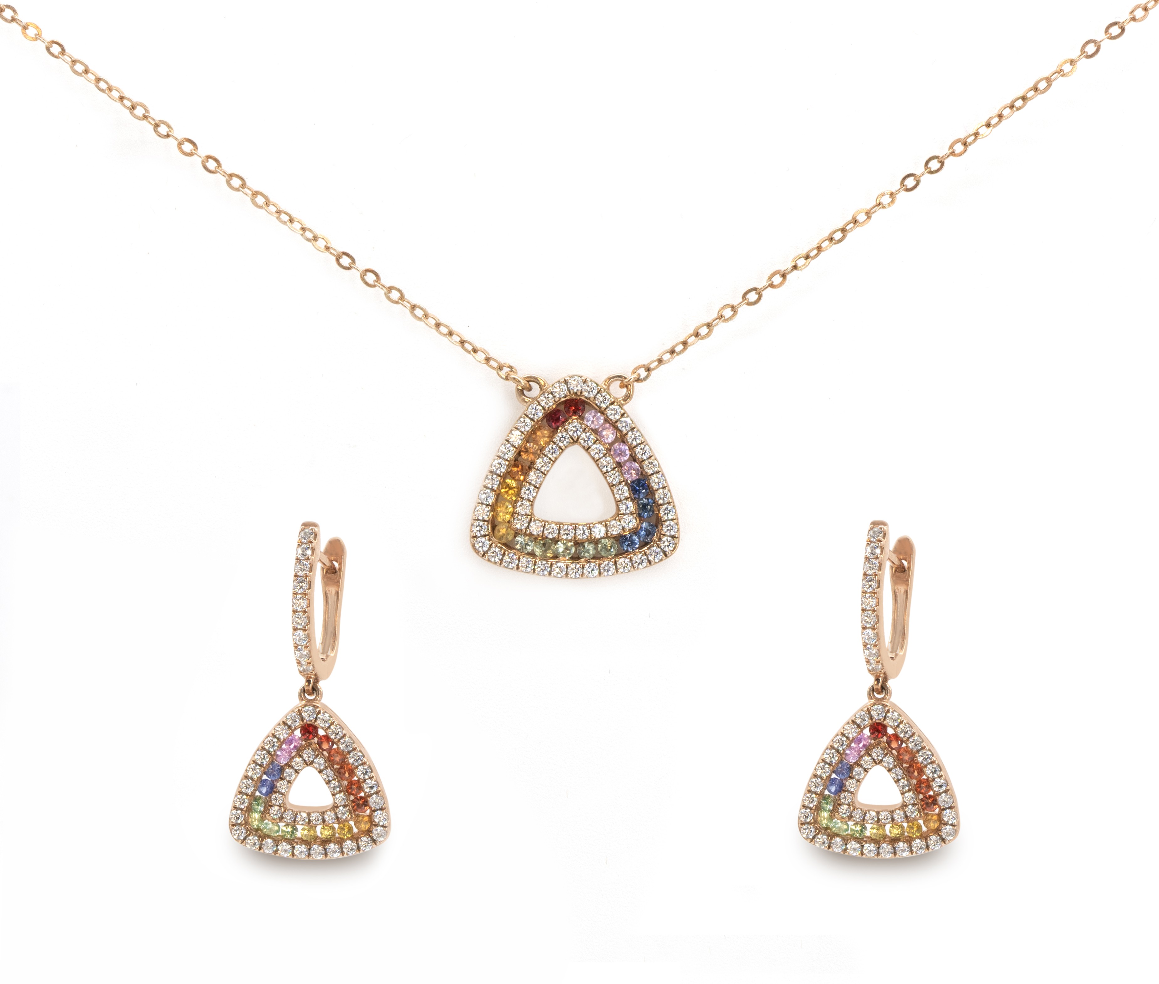 Rainbow Pendant Set (18Kt)