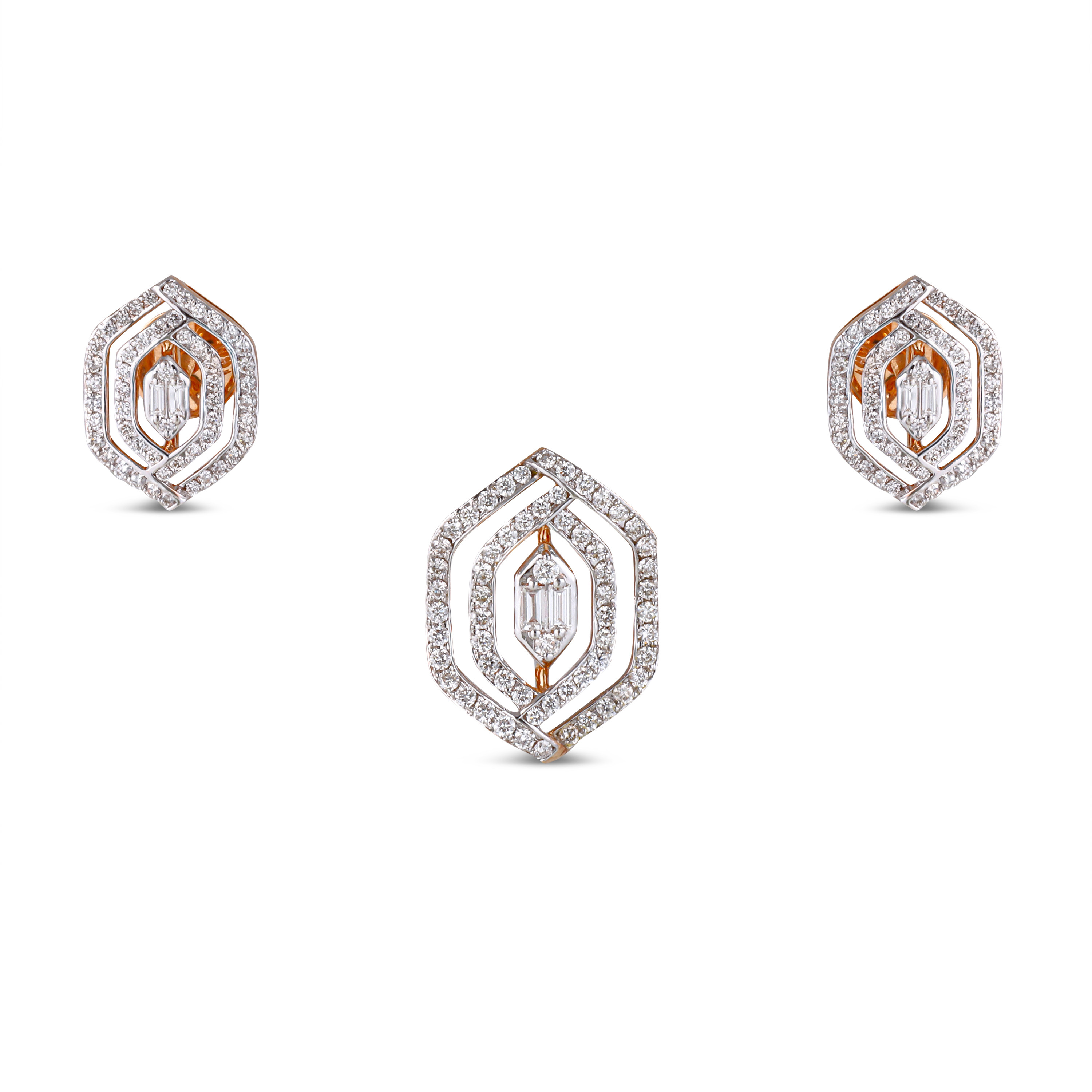 18KT DIAMOND PENDENT SET