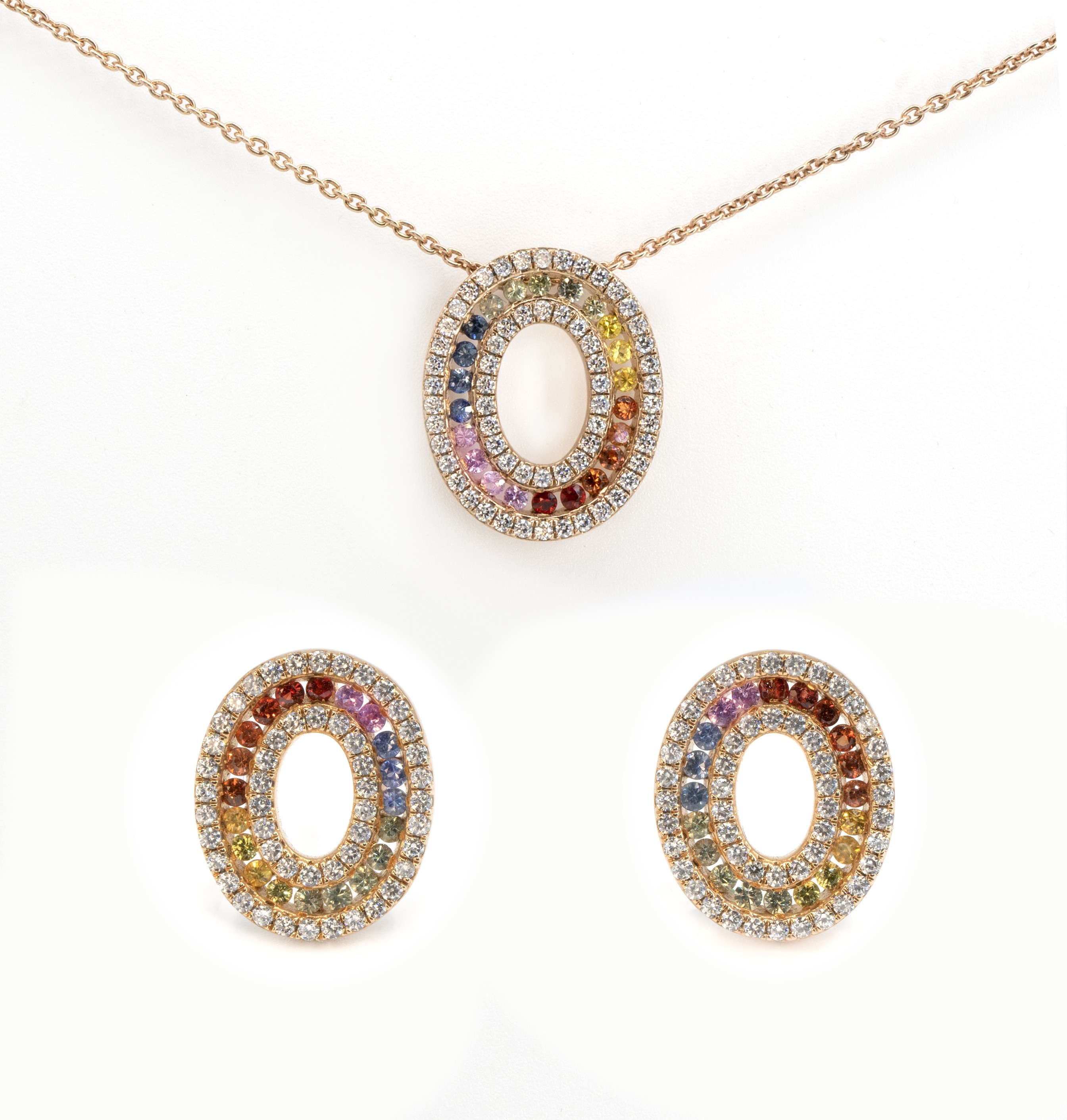 Rainbow Pendant Set (18Kt)