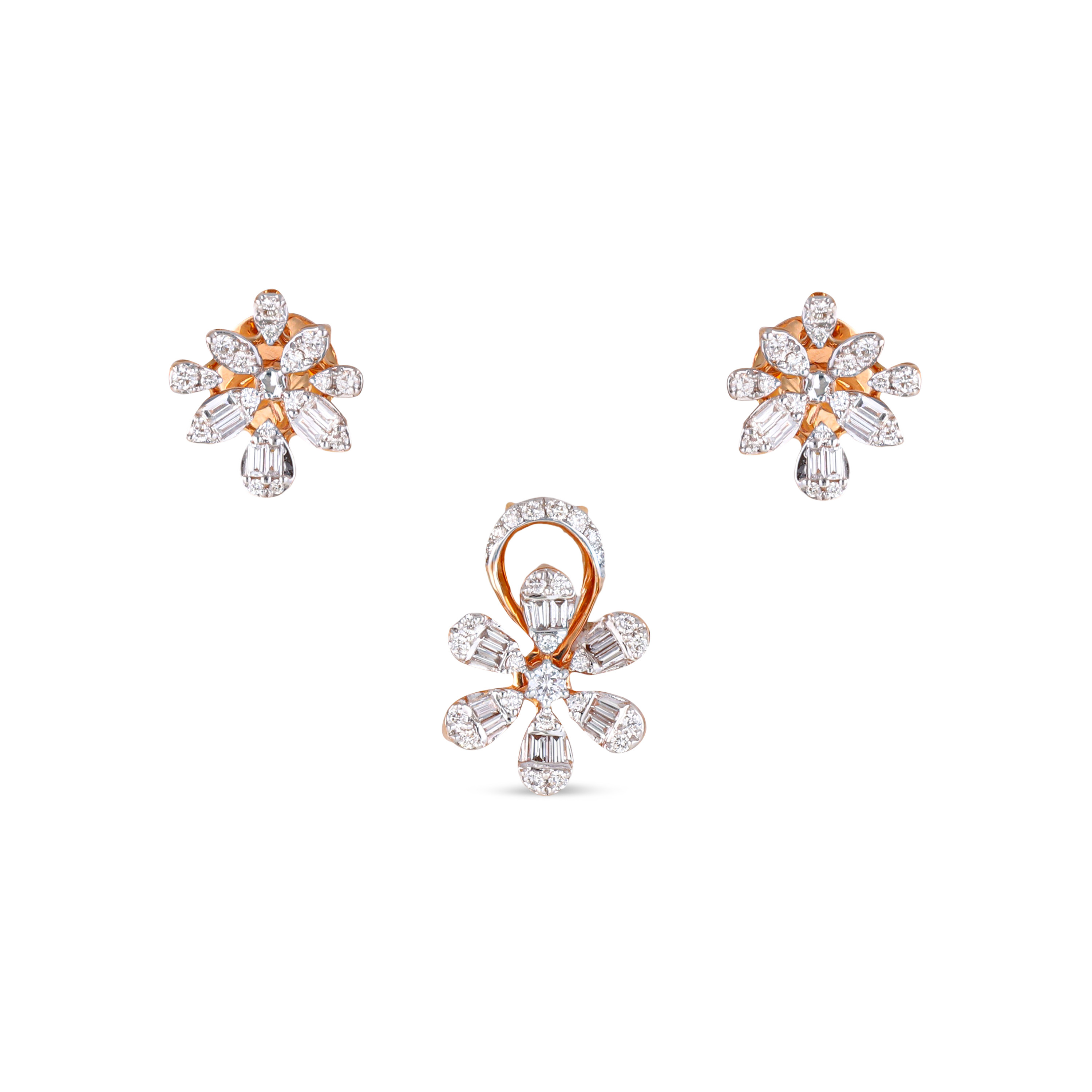 18KT DIAMOND PENDENT SET