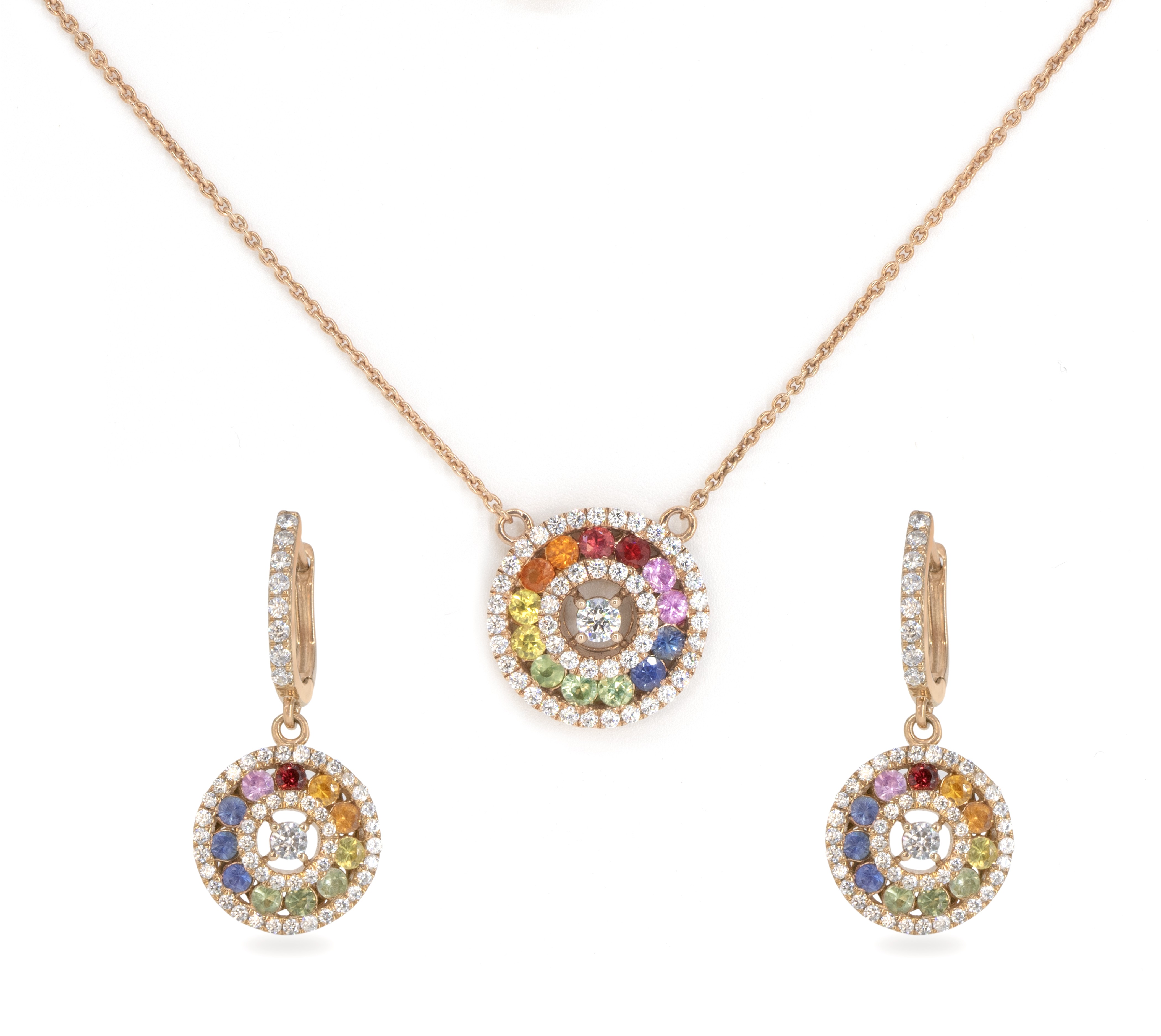 Rainbow Pendant Set (18Kt)