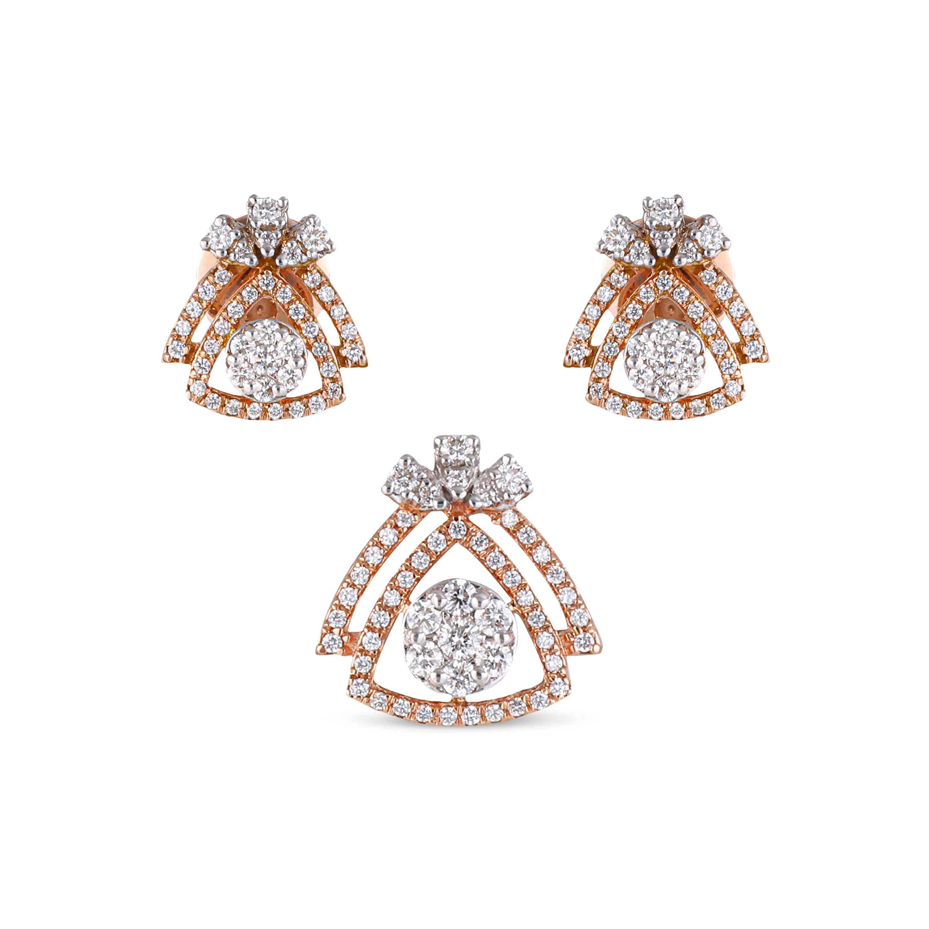 18KT DIAMOND PENDENT SET