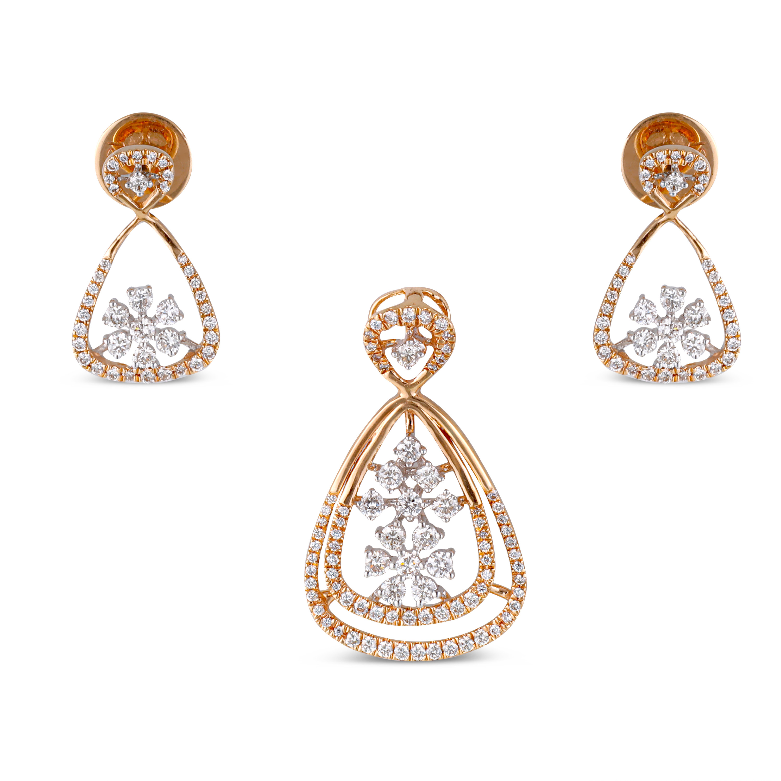 18KT DIAMOND PENDENT SET