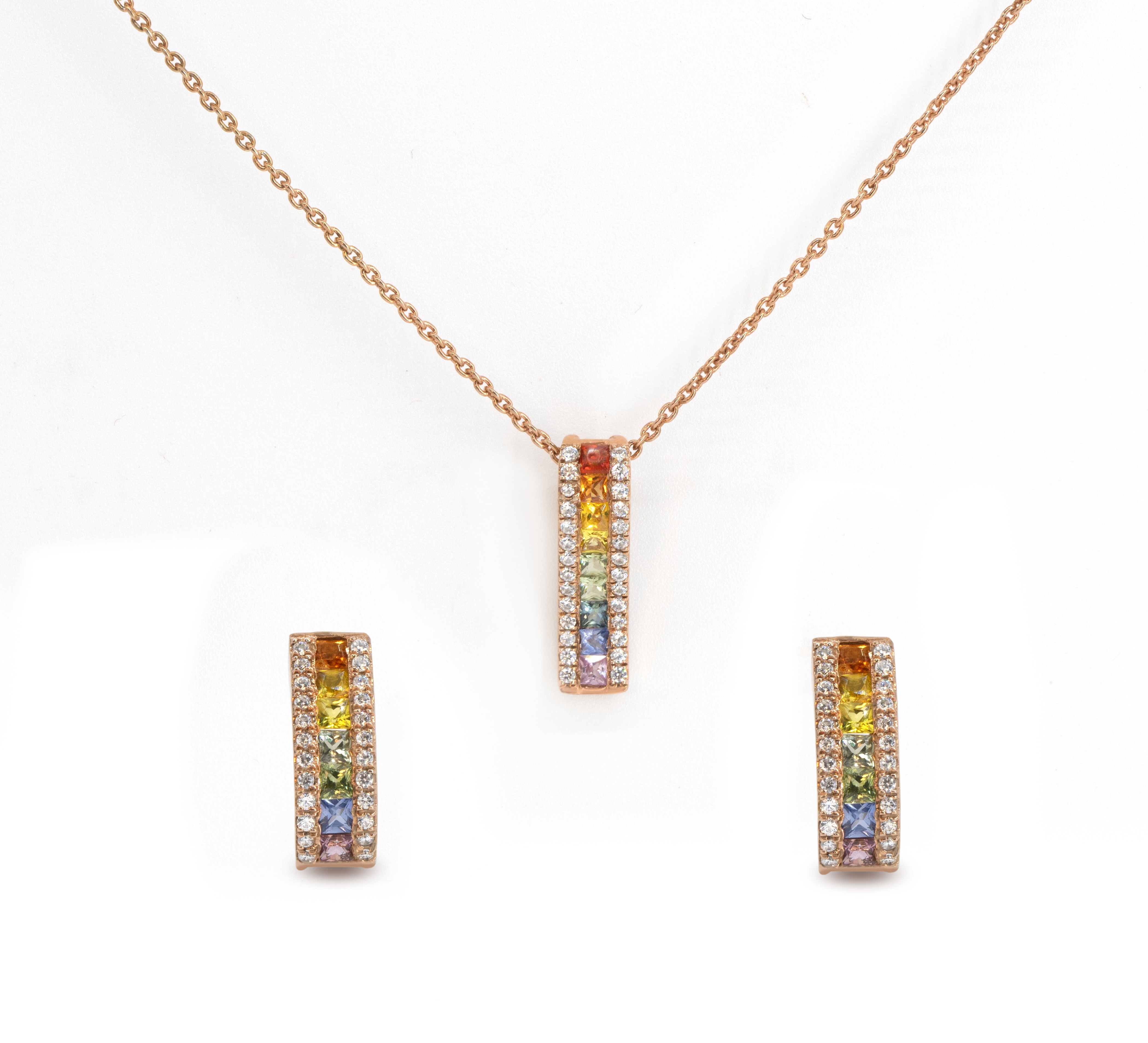 Rainbow Pendant Set (18Kt)