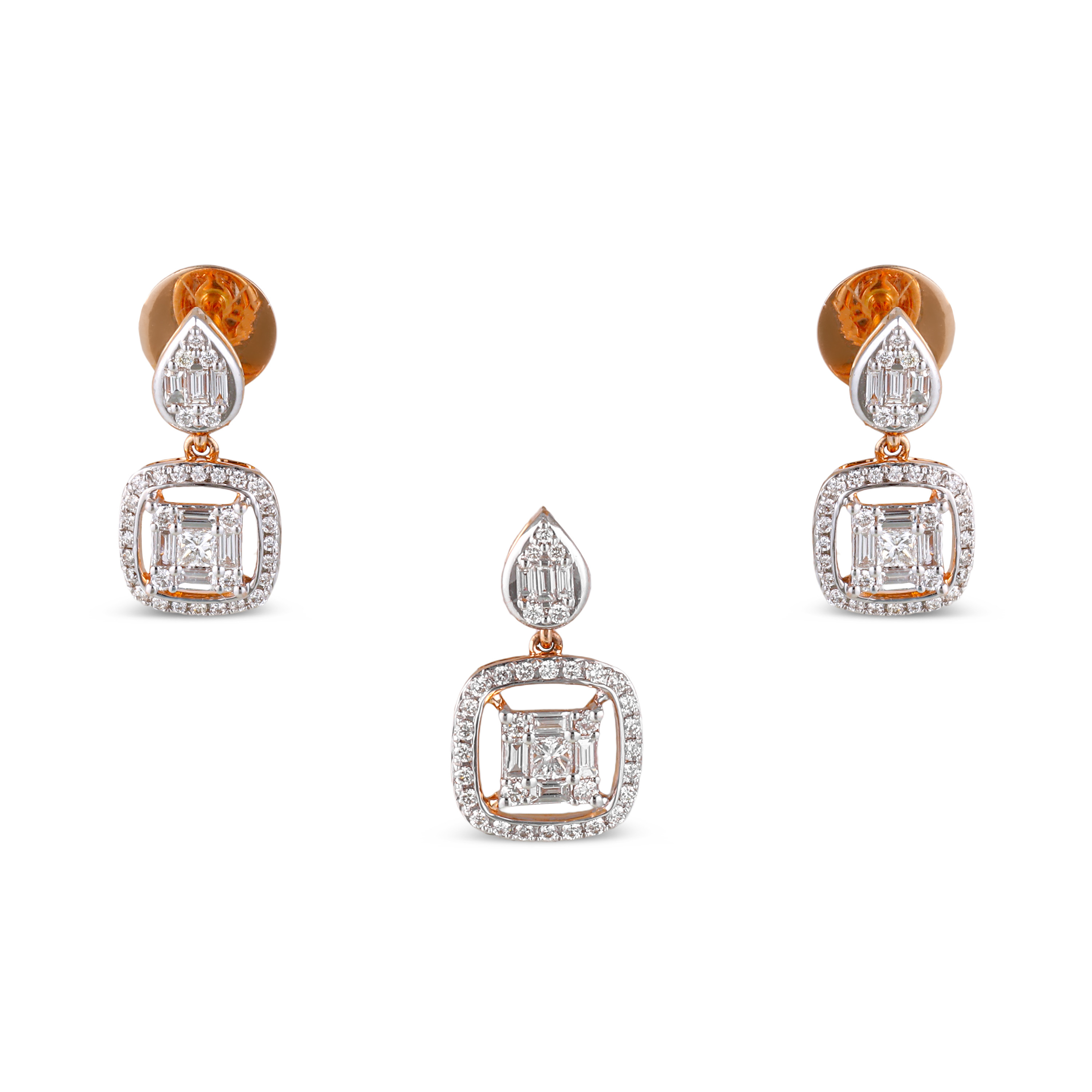 18KT DIAMOND PENDENT SET