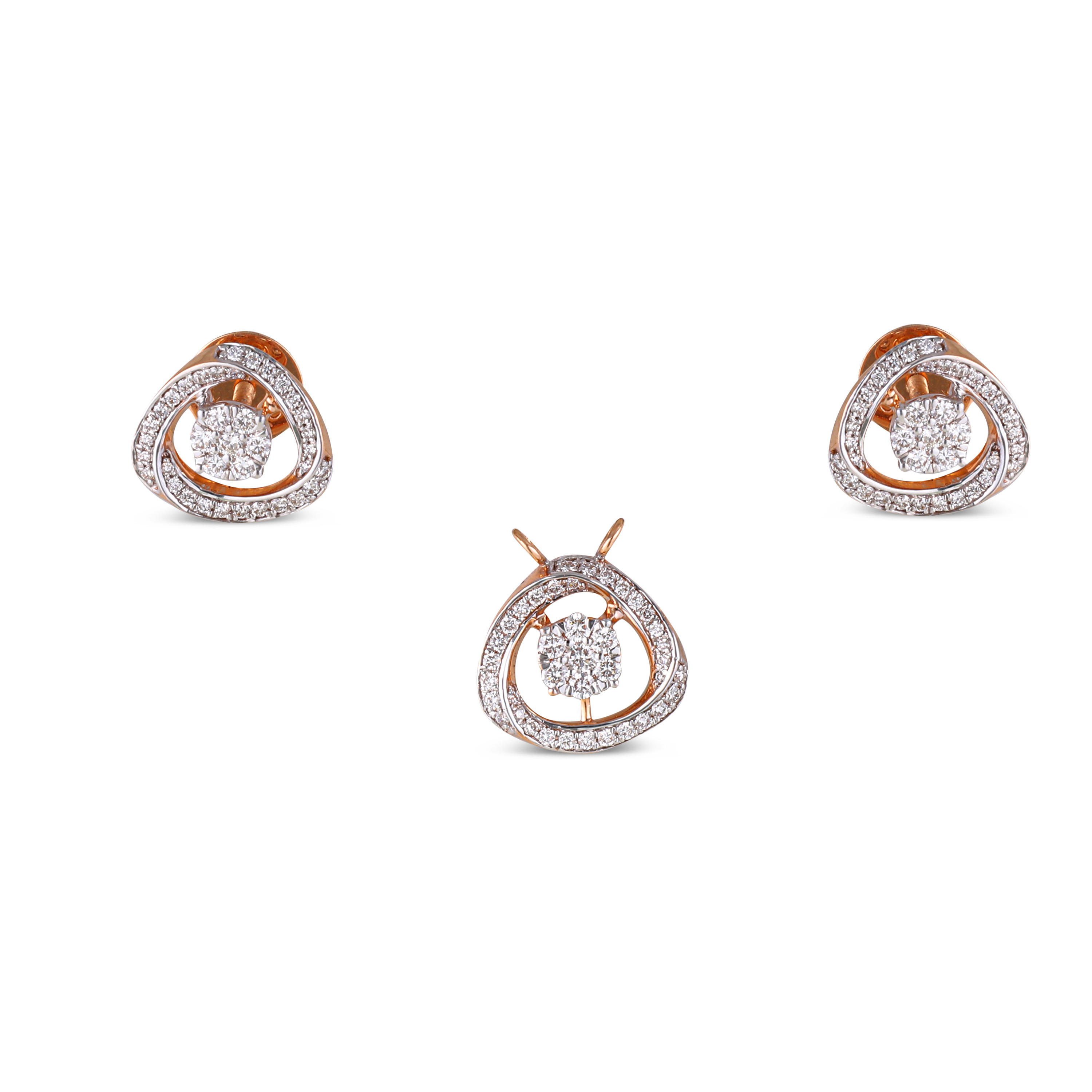 18KT DIAMOND PENDENT SET