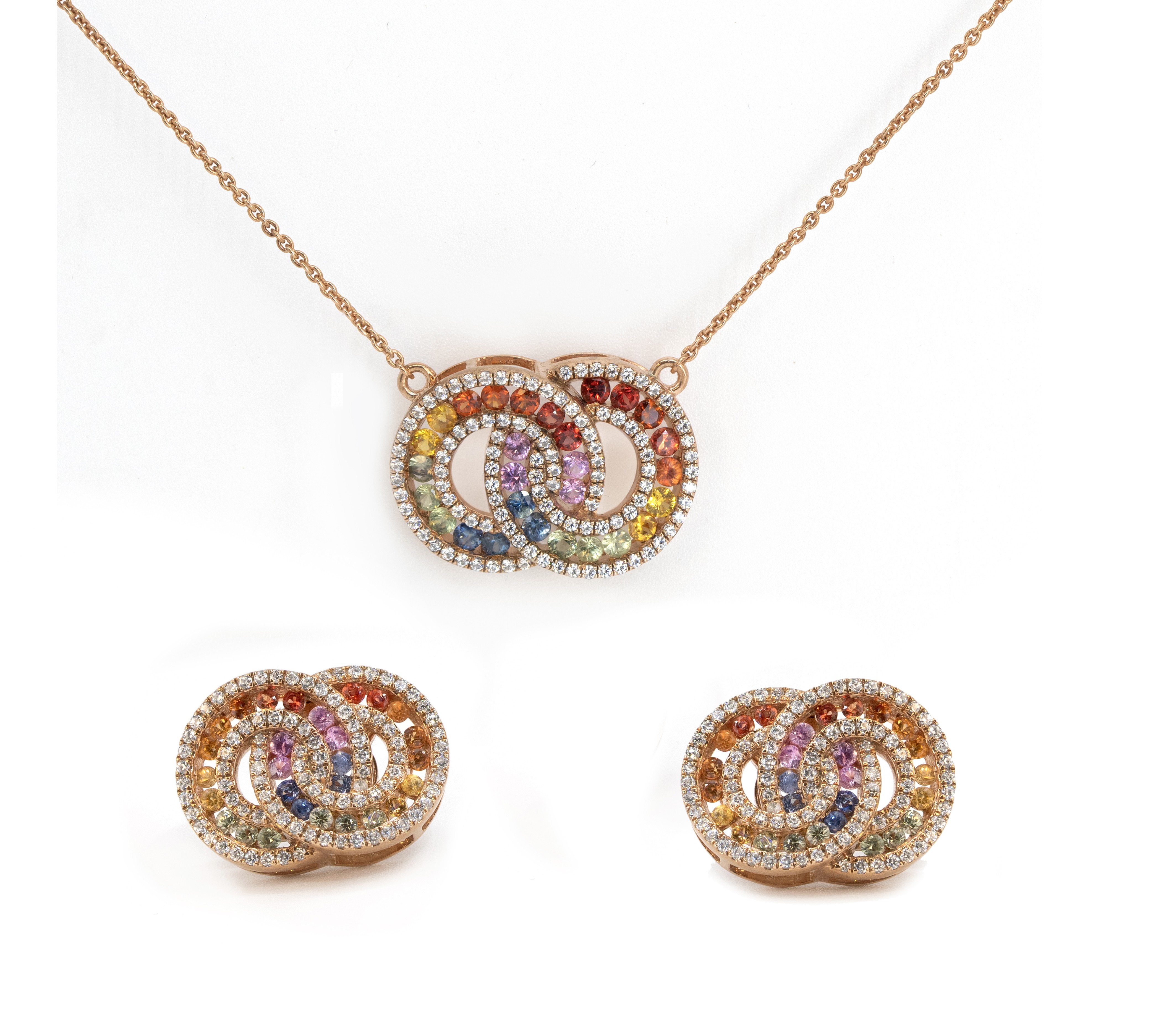 Rainbow Pendant Set (18Kt)