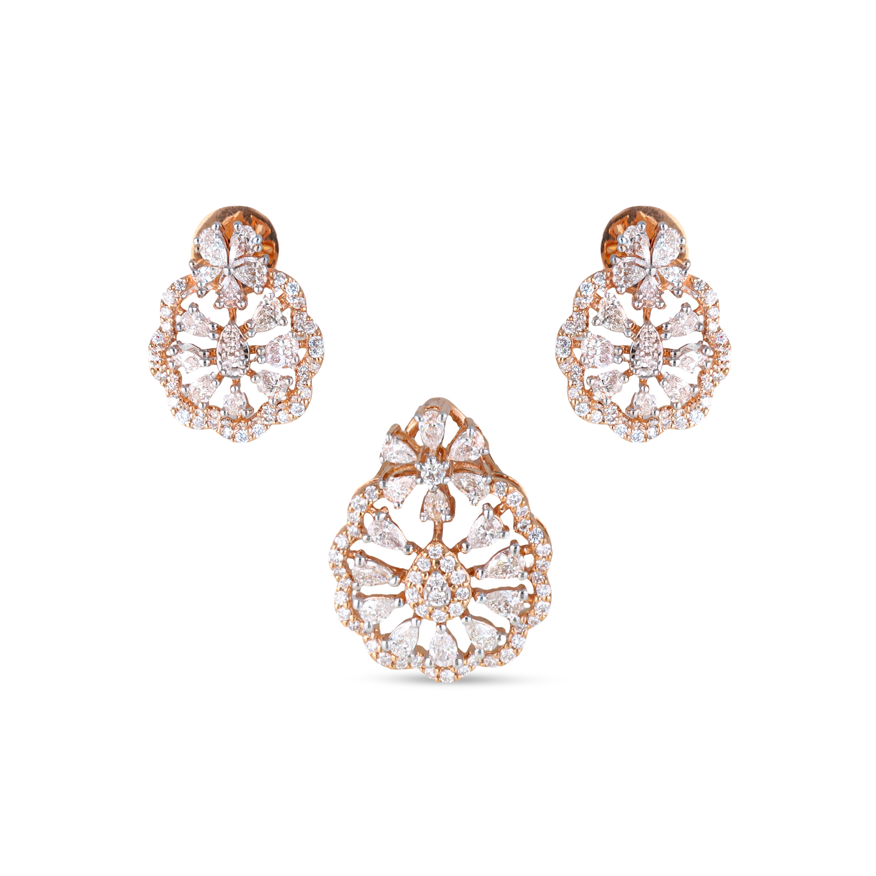 18KT DIAMOND PENDENT SET